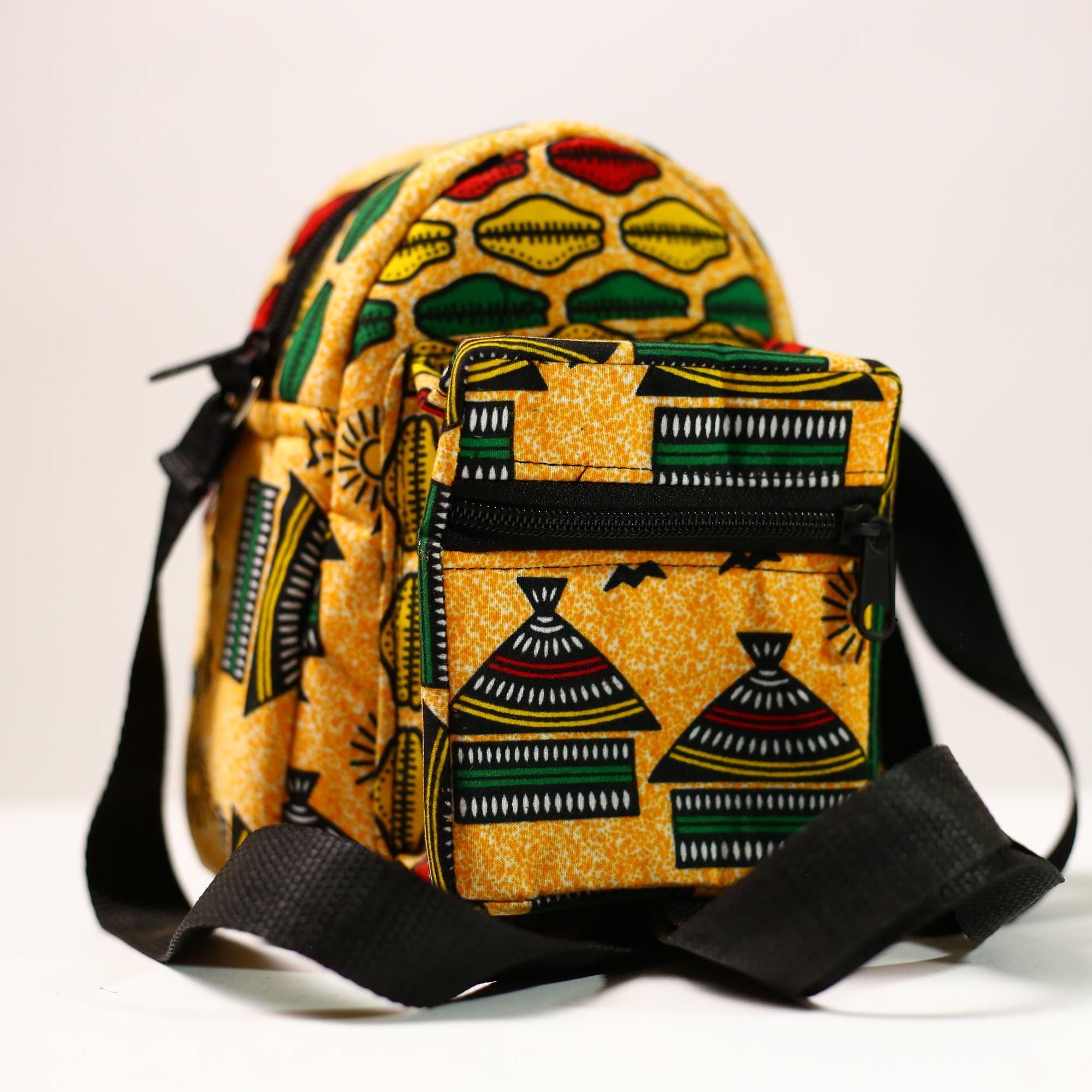 Stylish African Backpack | School Backpack | College Daypack | Travel Backpack | Lightweight Bookbag -G4488
