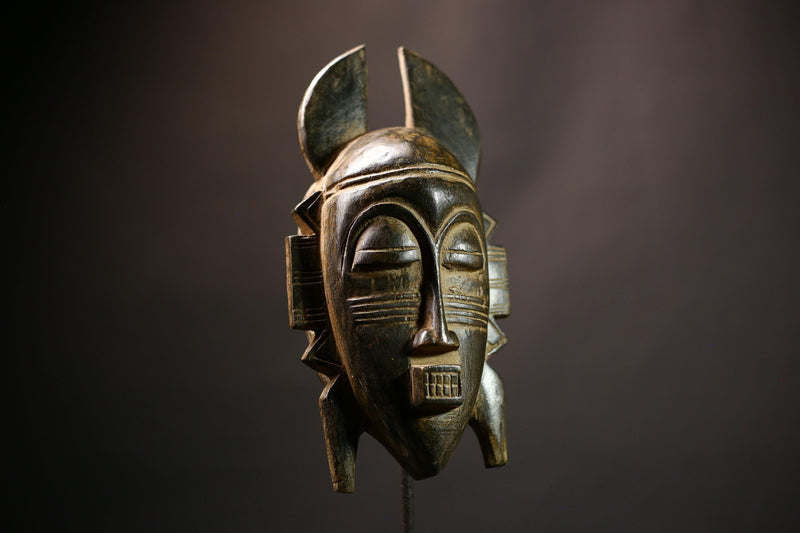 African Senufo Mask | Tribal Art Wood Carving | Cote d'Ivoire Decor | Handmade Mask | Unique Wall Art-G4487