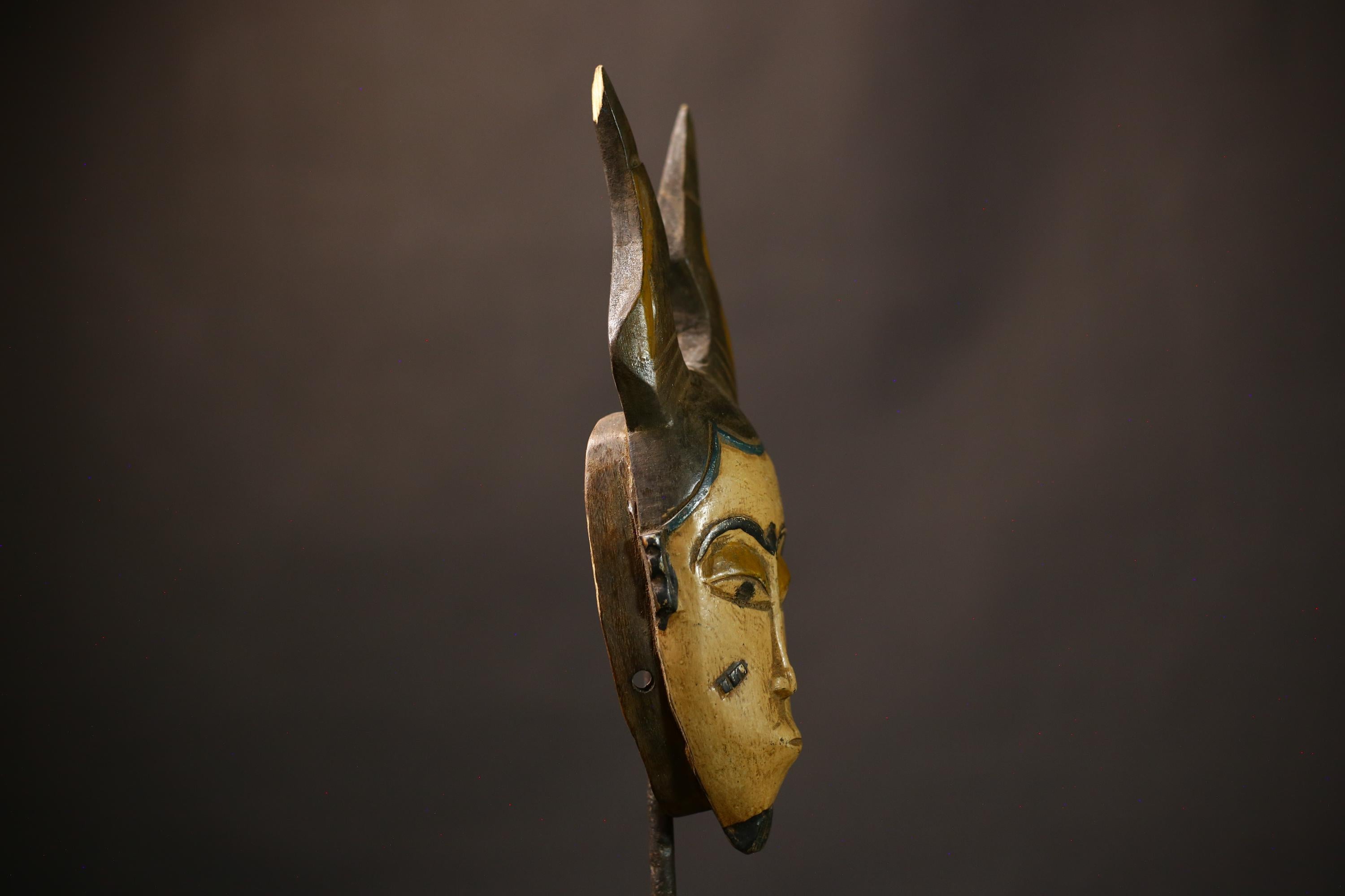 African Vintage Baule Mask Tribal Wood Wall Art The Guro Tribe | Unique Ethnic Decor | Handmade Artisan Piece | Cultural Wall Hanging-9258