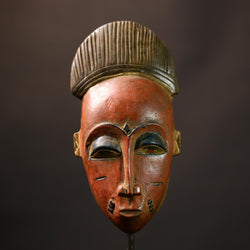 African Guro Mask Hand Carved Tribal Wood Wall Art Unique Home Decor | Unique Ethnic Art | Artisan Craftsmanship | Wall Decoration-9260