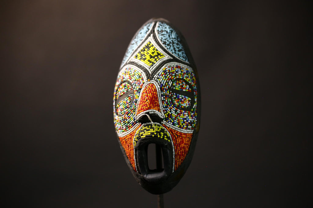 African Mask Ghana Mask Tribal Face Mask Wooden Home Decor Wall Hanging | Unique Ethnic Art | Handmade Wall Decor | Cultural Home-7974