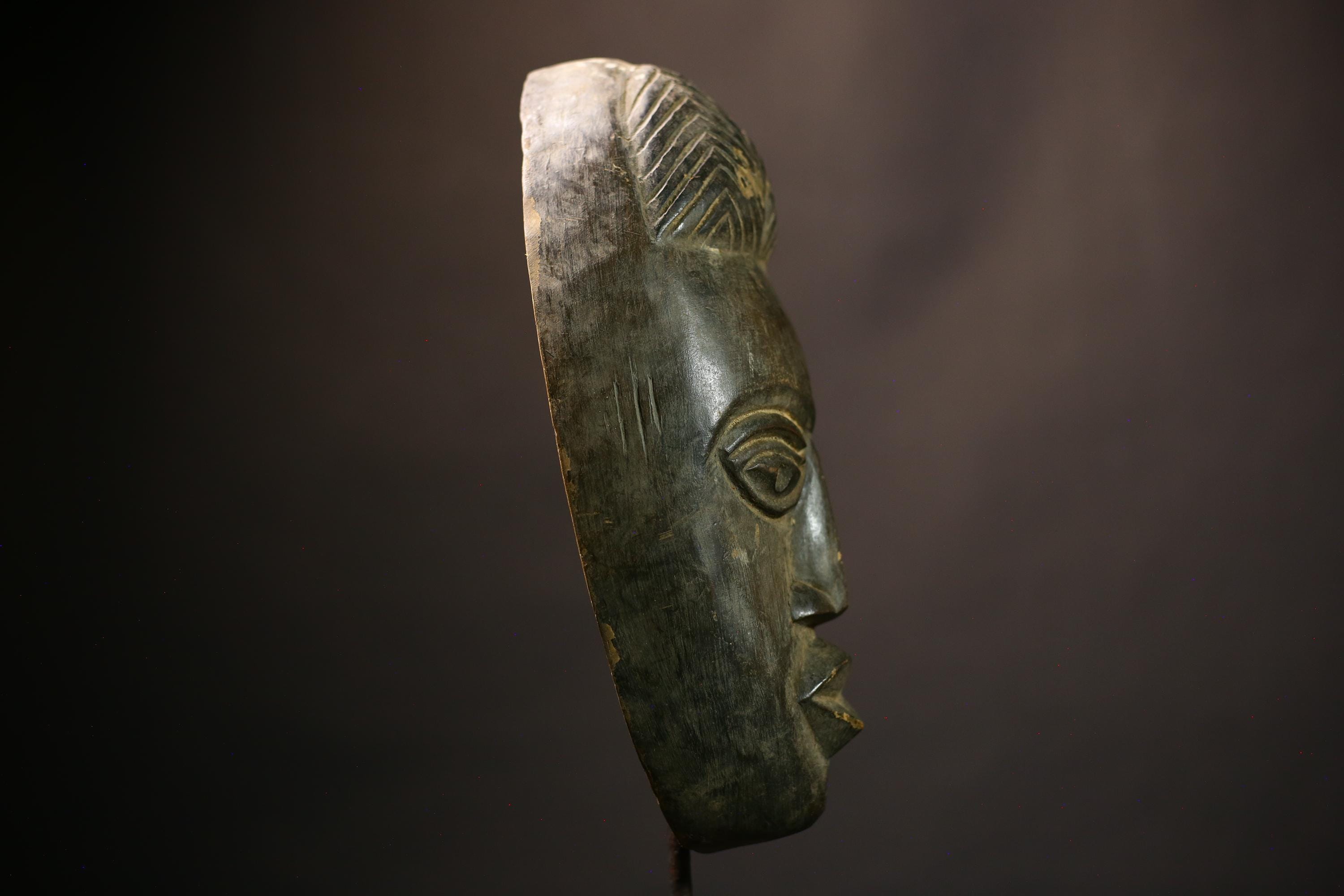 African Tribal Face Mask Wood Carved Vintage Wall Art from Liberia Dan | Unique Ethnic Decor | Handmade Artisan Piece | Cultural  -2122