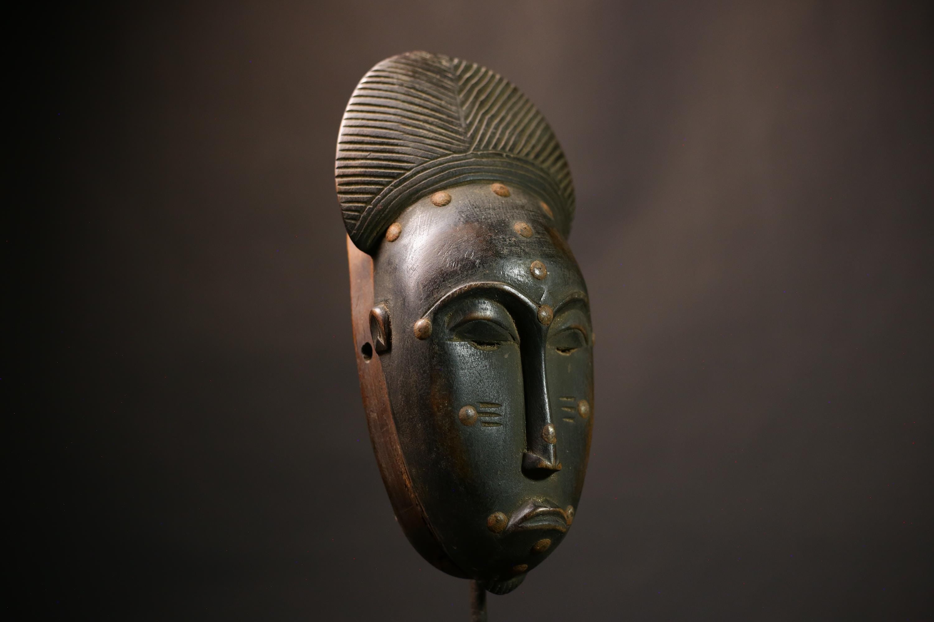 Antique African Guro Mask Wood Tribal Collectible Home Decor Piece | Unique Vintage Decor | Ethnic Handmade Art | Cultural Wall Hanging-7996