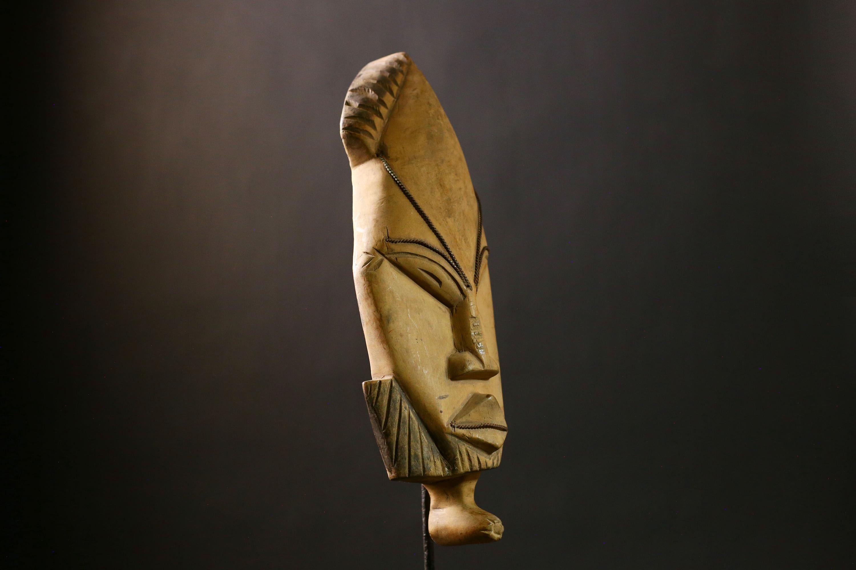 African Tribal Art Collectible Vintage Fang Mask for Authentic Cultural Wooden Wall Decoration and Traditional Face Sculpture-3377