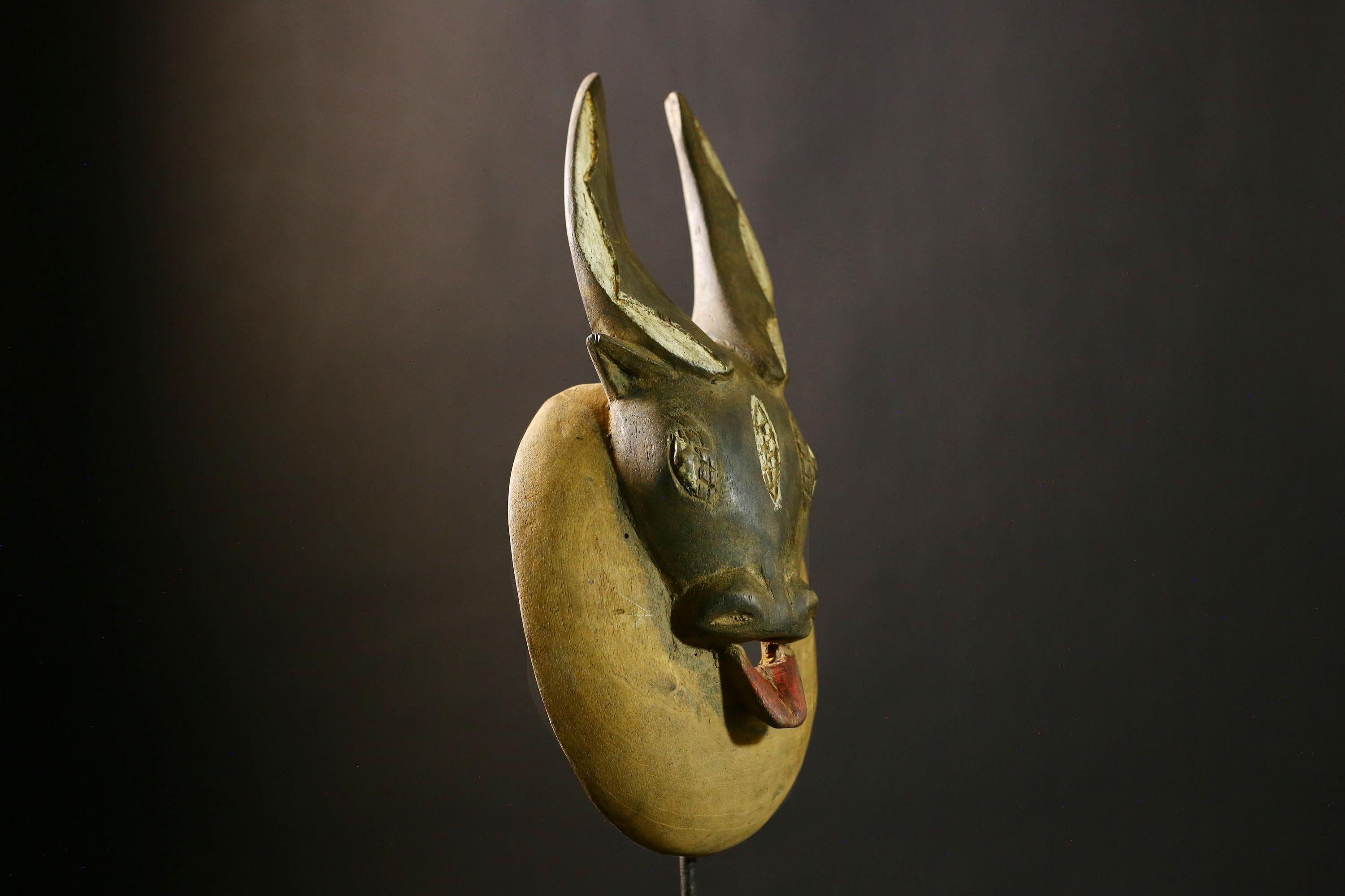 African Authentic Guro Mask Handcrafted Tribal Art Piece for Unique Wall Hanging Home Decor and Cultural Heritage Decoration-G1802