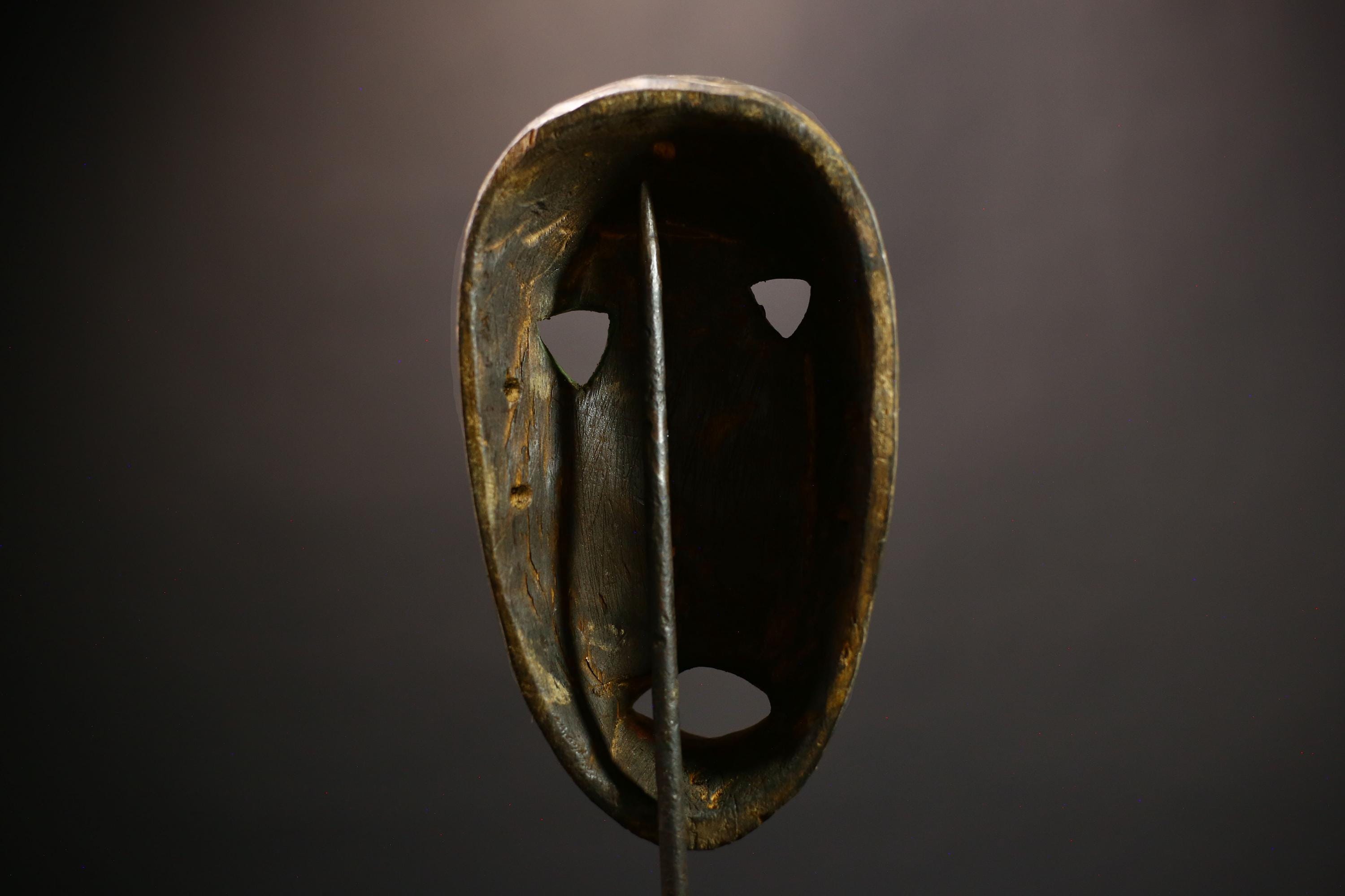 Hand Carved African Mask Wooden Dan Karan Decor | Unique Wall Art Decor | Tribal Art | Ethnic Home Decor | Handmade Gift Idea-G4505