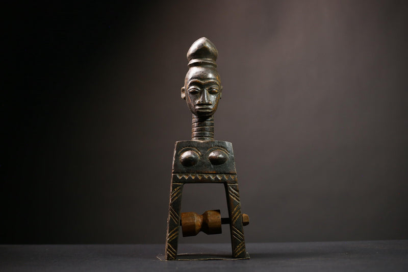 African Wooden Sculpture | Konantré Loom Artifact | Gouro Culture Art | Unique Home Decor | Handcrafted Craftsmanship-G4500