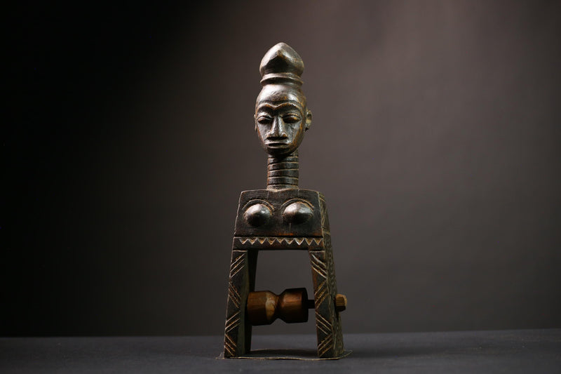 African Wooden Sculpture | Konantré Loom Artifact | Gouro Culture Art | Unique Home Decor | Handcrafted Craftsmanship-G4500