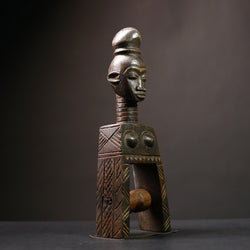 African Wooden Sculpture | Konantré Loom Artifact | Gouro Culture Art | Unique Home Decor | Handcrafted Craftsmanship-G4500