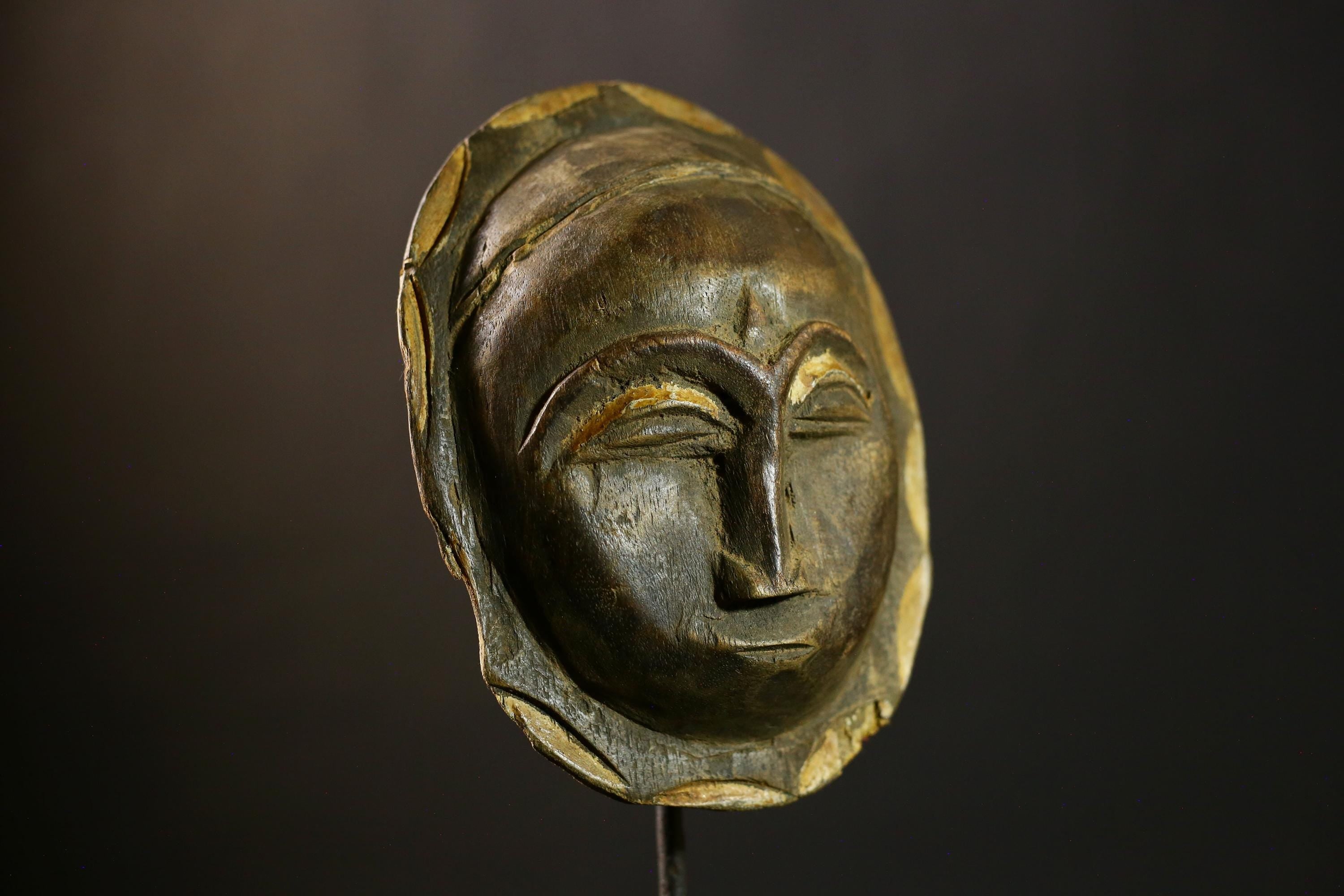 African mask Authentic Tribal Sun Mask Vintage Baule Sculpture for Unique Mid Century Home Decor and Cultural Art Display-6480