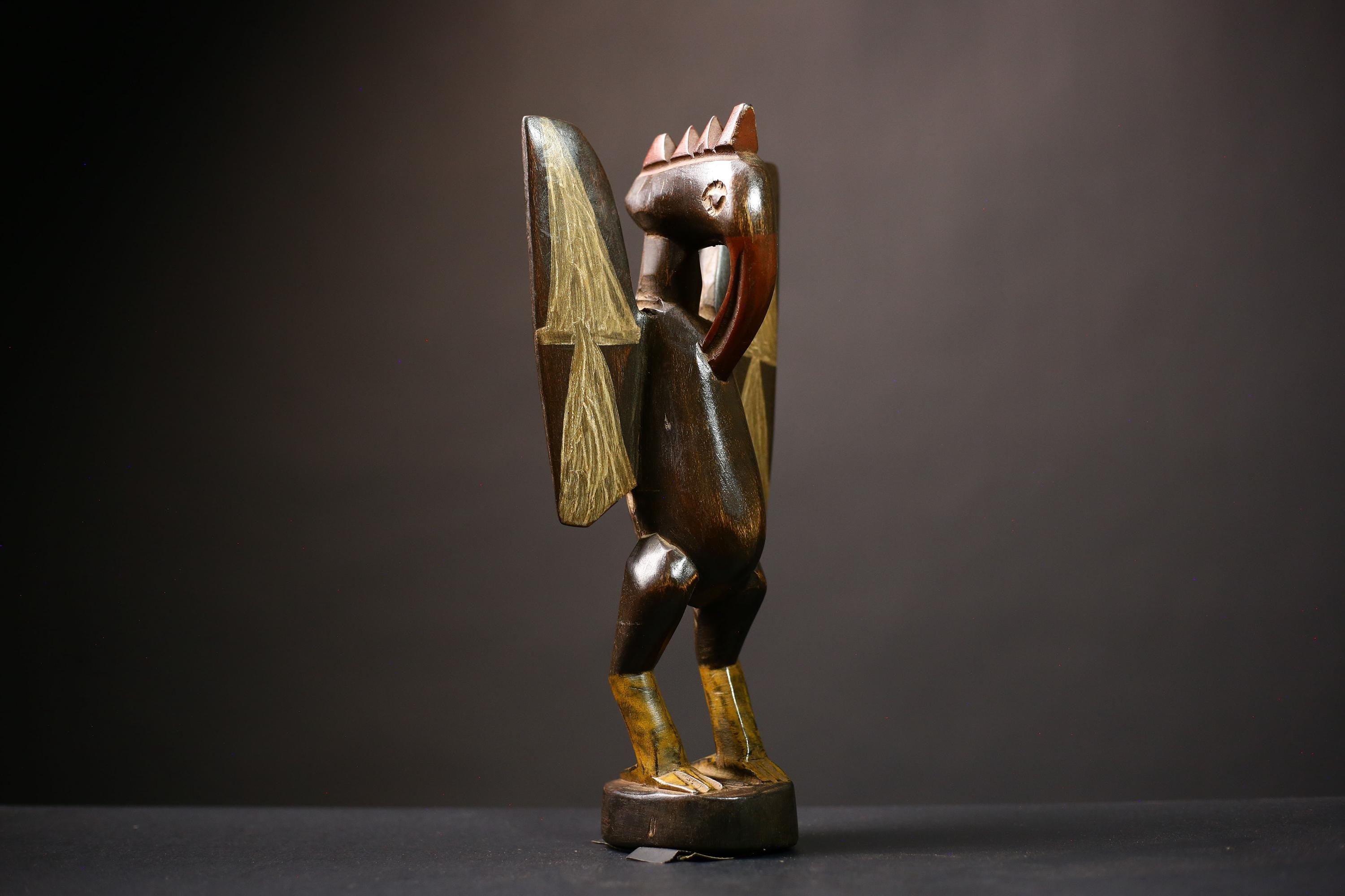 African Senufo Wood Bird Sculpture | Unique Handcrafted Art | Ethnic Decor Piece | Tribal Collector's Item | Artisan Gift Idea-G4496