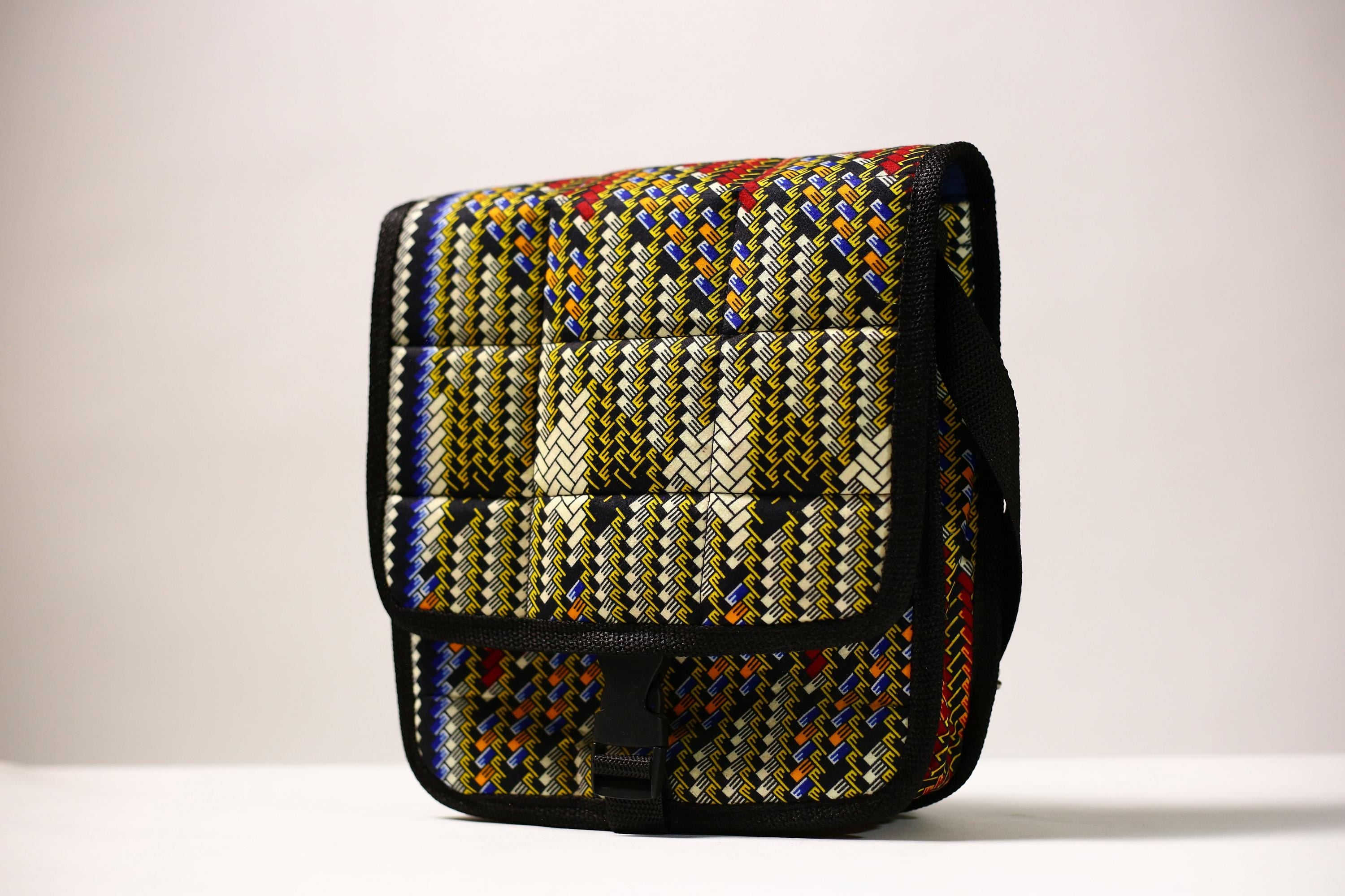 African Kanta Design Backpack | Stylish School College Bag | Unique Travel Daypack | Durable Bookbag for Everyday Use | Trendy Item-G4494