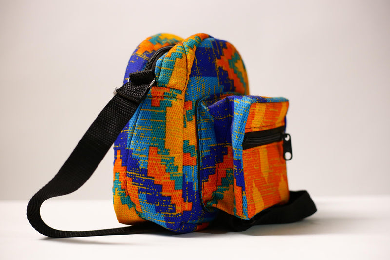 African Kanta Pattern Backpack Stylish School College Travel Bag | Unique Bookbag for Daily Use and Outdoor Adventures -G4493