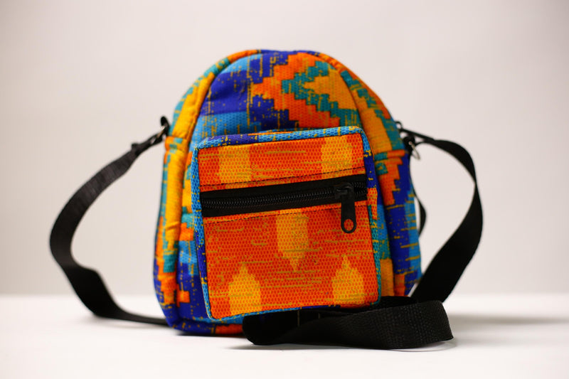 African Kanta Pattern Backpack Stylish School College Travel Bag | Unique Bookbag for Daily Use and Outdoor Adventures -G4493