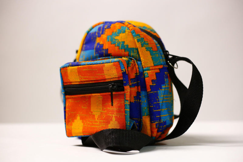 African Kanta Pattern Backpack Stylish School College Travel Bag | Unique Bookbag for Daily Use and Outdoor Adventures -G4493