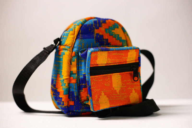 African Kanta Pattern Backpack Stylish School College Travel Bag | Unique Bookbag for Daily Use and Outdoor Adventures -G4493