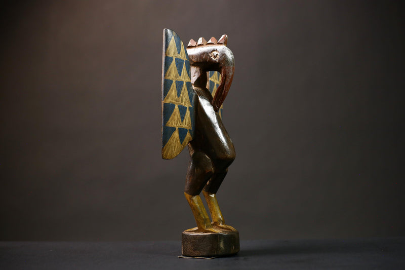 African Authentic Senufo Bird Sculpture from Cultures Ethnicities | Unique African Home Decor Collectible Art Piece   -G4515