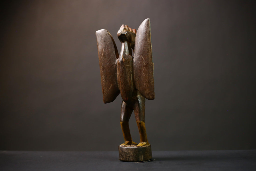 African Authentic Senufo Bird Sculpture from Cultures Ethnicities | Unique African Home Decor Collectible Art Piece   -G4515