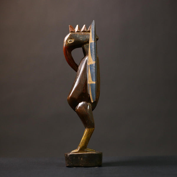 African Senufo Wooden Bird Sculpture Unique Artwork Collectible Decor | Handcrafted Ethnic Art for Home and Office-G4514