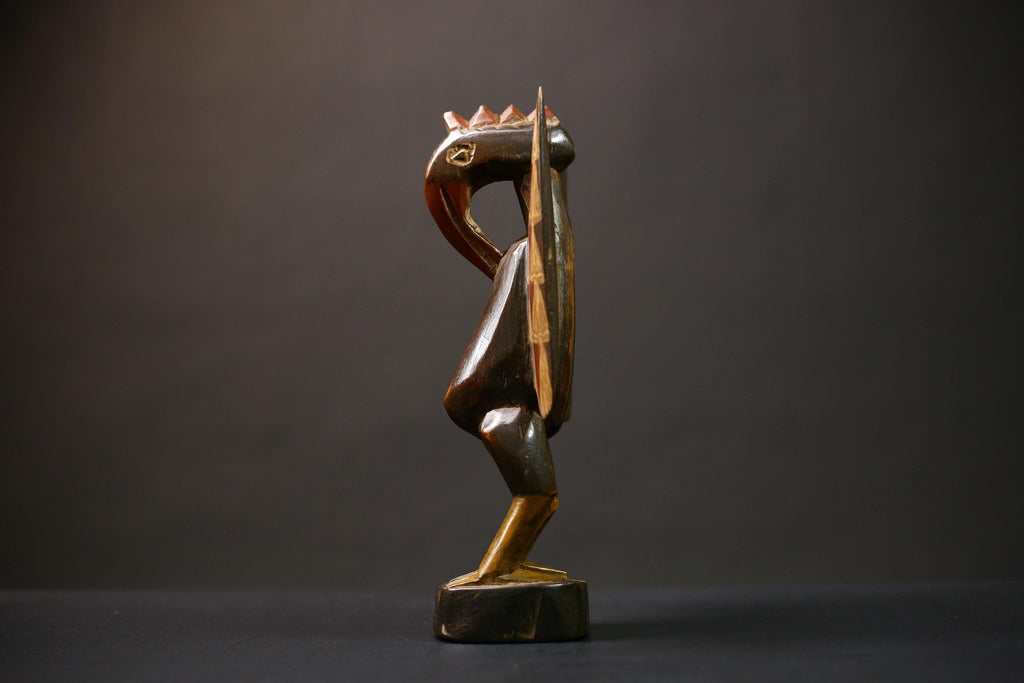 African Senufo Bird Statue | Handmade Carved Wood Figurine | Unique Prosperity Decor | Cultural Art for Home | Gift Idea -G4529