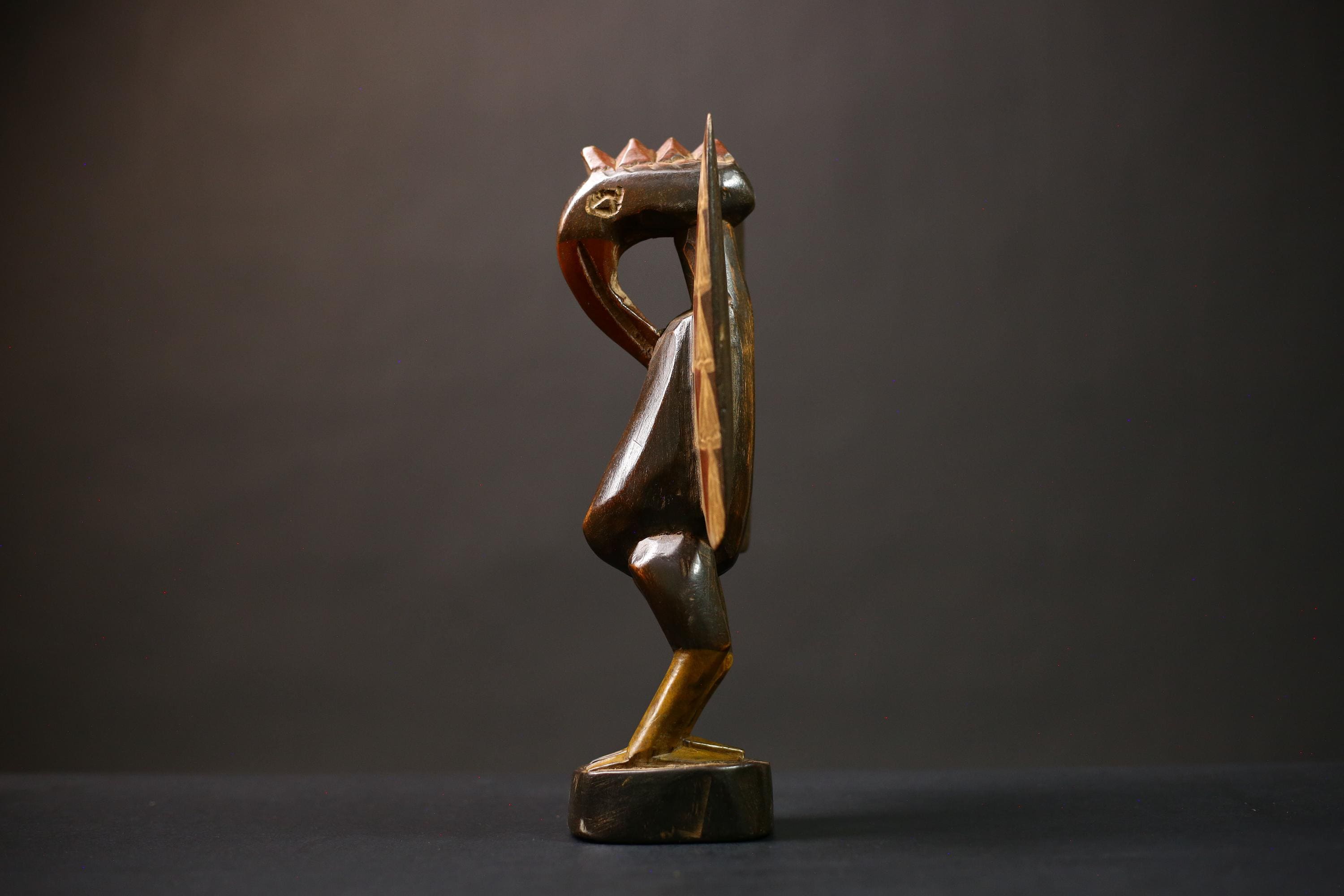 African Senufo Bird Statue | Handmade Carved Wood Figurine | Unique Prosperity Decor | Cultural Art for Home | Gift Idea -G4529