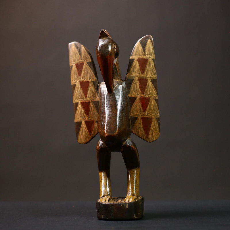 African Senufo Bird Statue | Handmade Carved Wood Figurine | Unique Prosperity Decor | Cultural Art for Home | Gift Idea -G4529