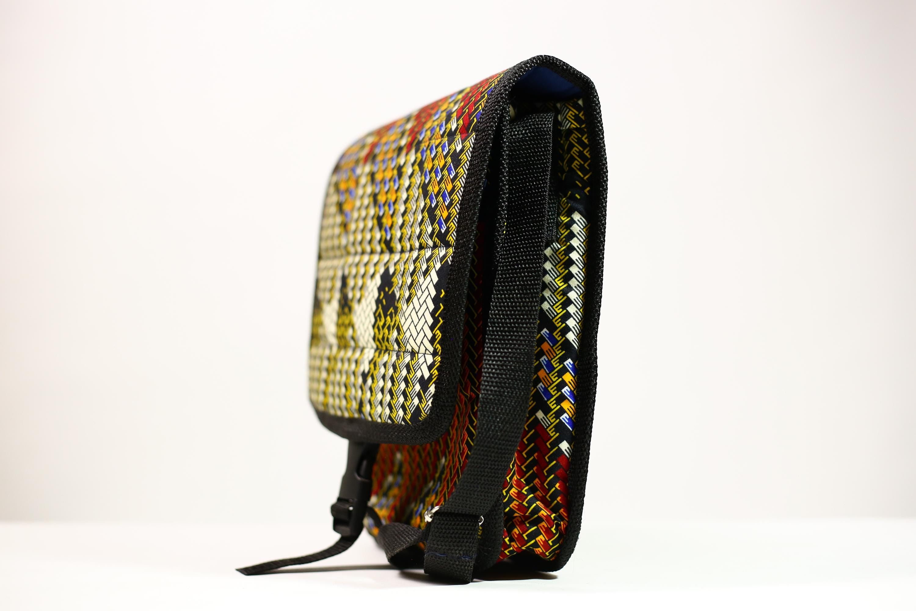 African Kanta Backpack | Unique Travel Daypack | Lightweight Bookbag | Eco-Friendly Bag | Stylish and Functional Backpack -G4535