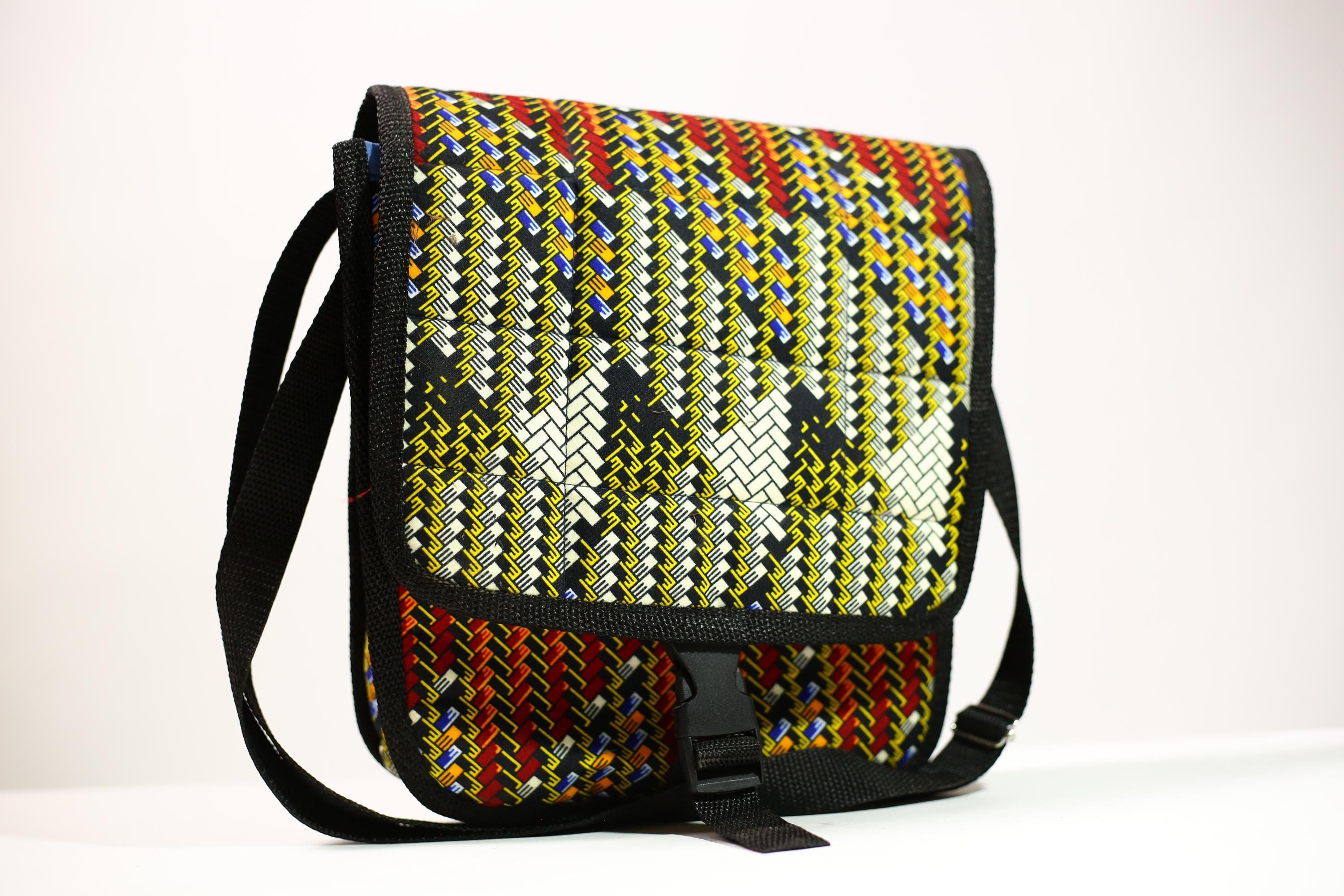African Kanta Backpack | Unique Travel Daypack | Lightweight Bookbag | Eco-Friendly Bag | Stylish and Functional Backpack -G4535
