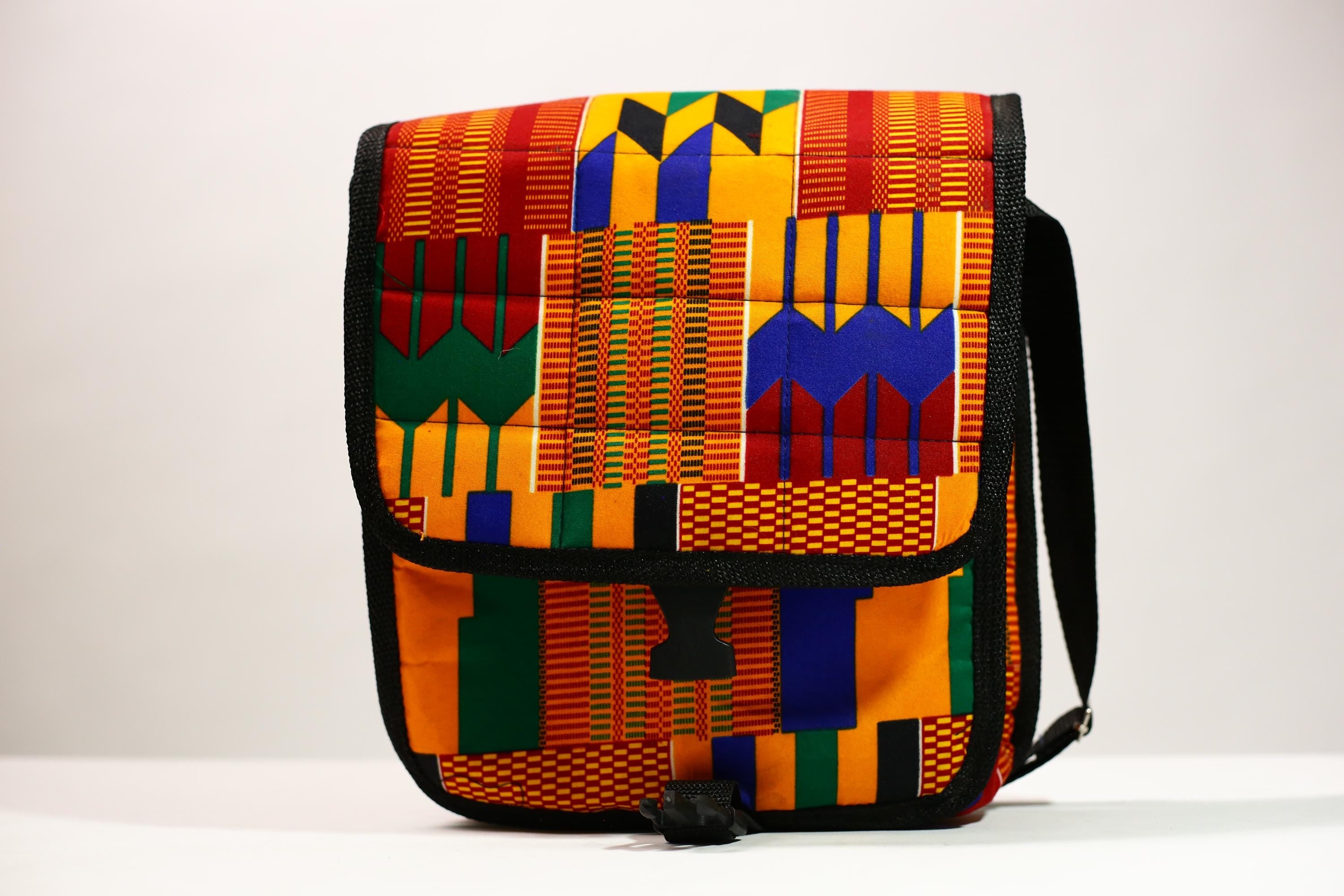 African Kanta Backpack | Unique Travel Daypack | Lightweight Bookbag | Eco-Friendly Bag | Stylish and Functional Backpack -G4534