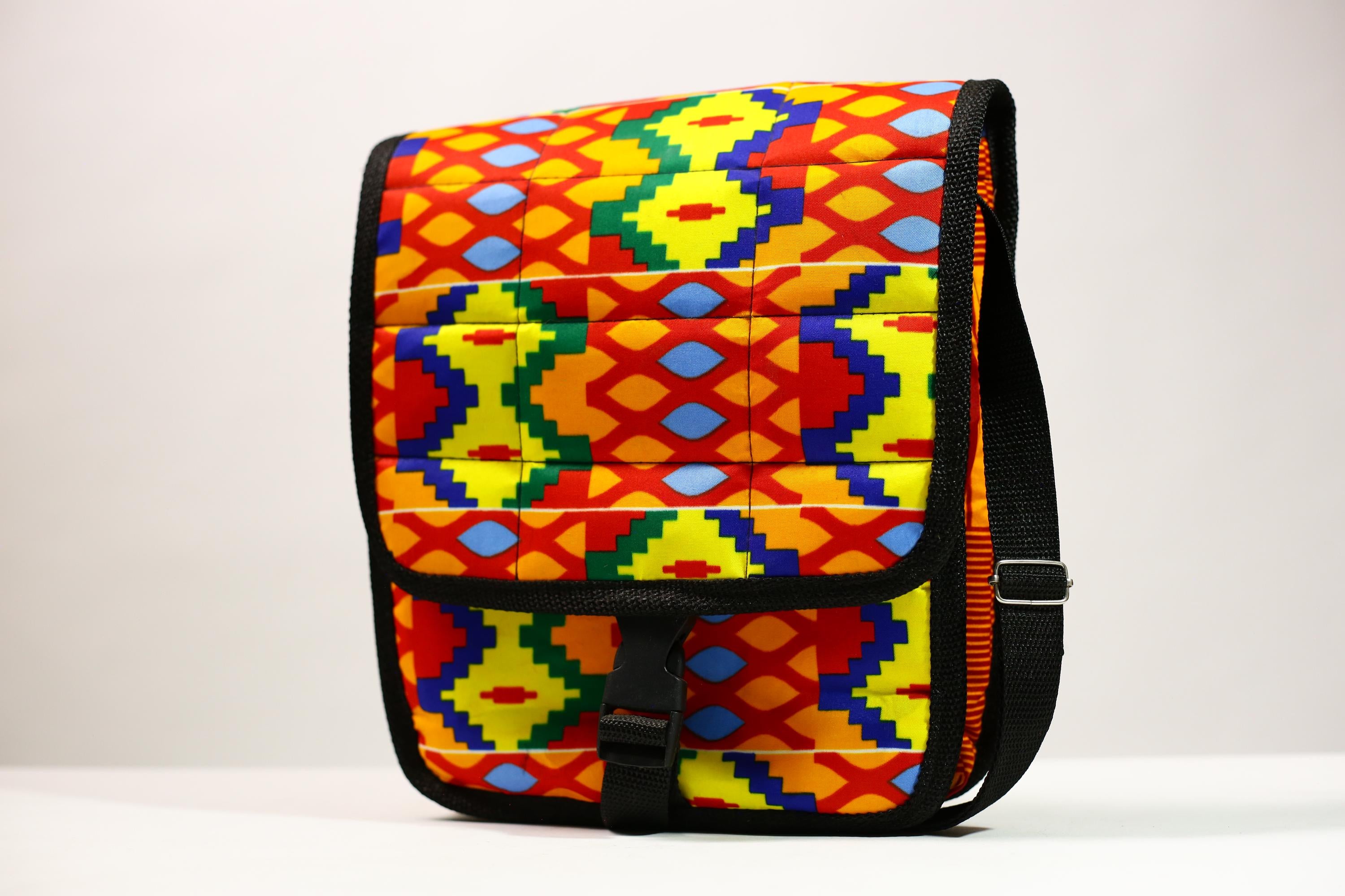 African Kanta Backpack | Unique Travel Daypack | Lightweight Bookbag | Eco-Friendly Bag | Stylish and Functional Backpack -G4533