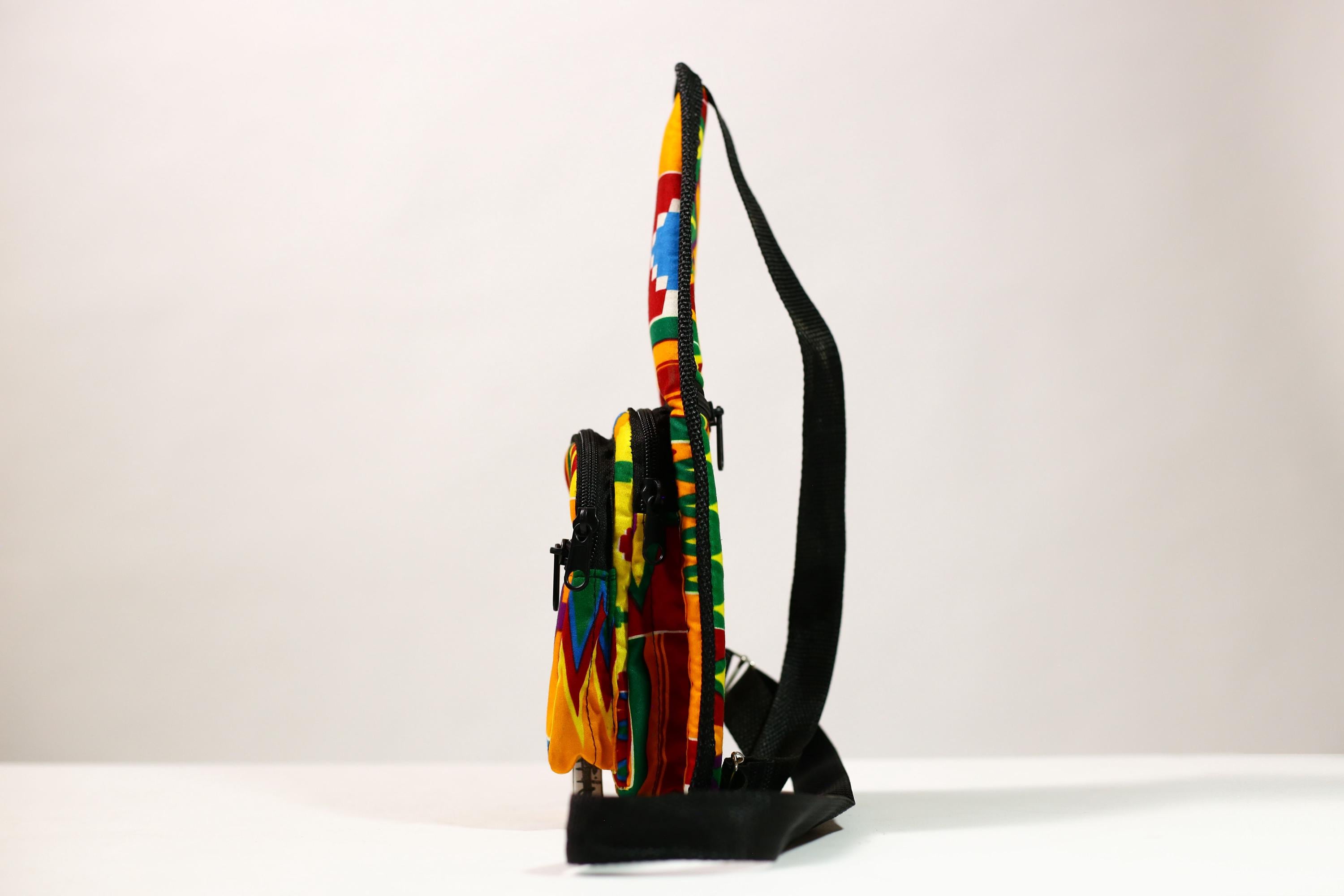 African Kanta Backpack | Unique Travel Daypack | Lightweight Bookbag | Eco-Friendly Bag | Stylish and Functional Backpack -G4530