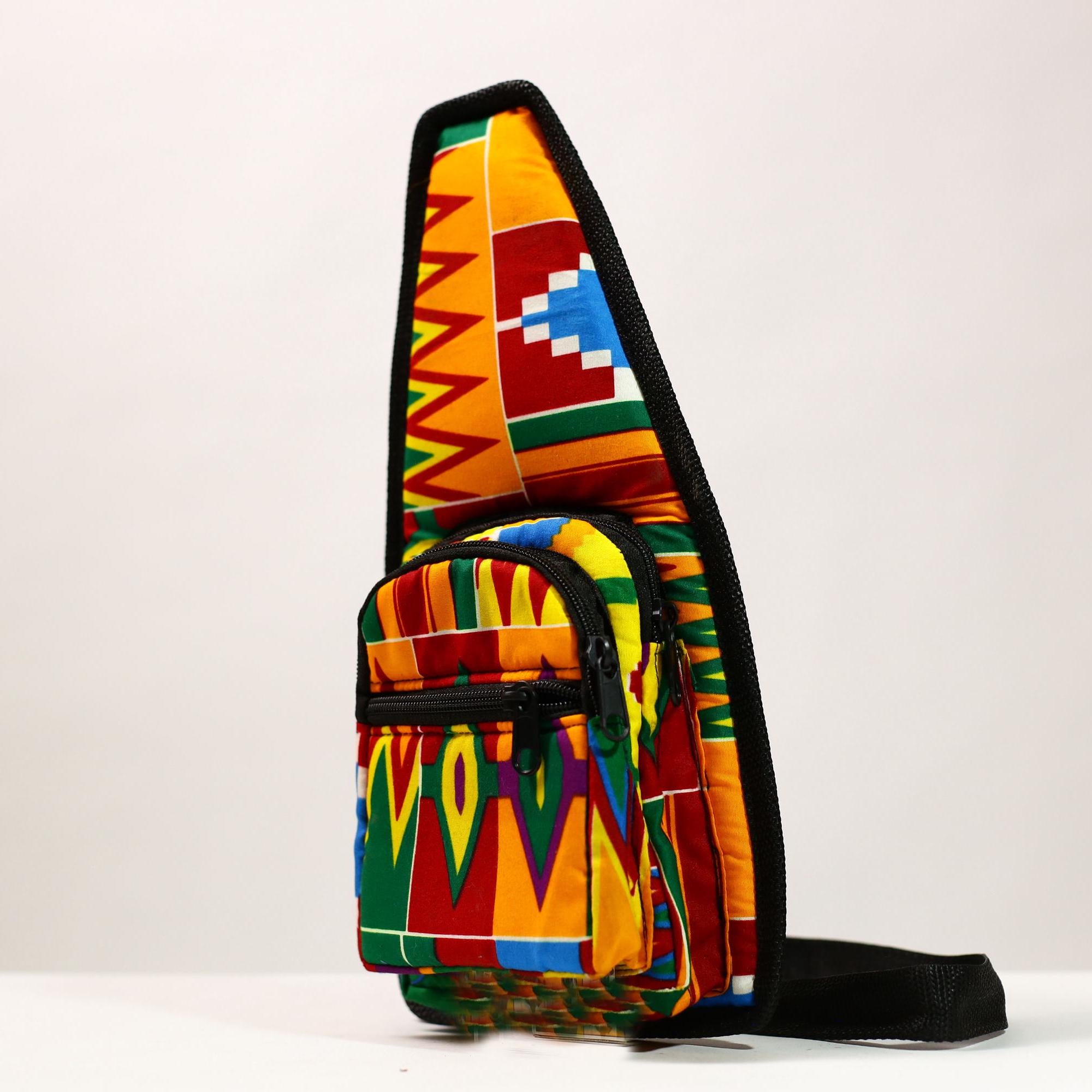 African Kanta Backpack | Unique Travel Daypack | Lightweight Bookbag | Eco-Friendly Bag | Stylish and Functional Backpack -G4530