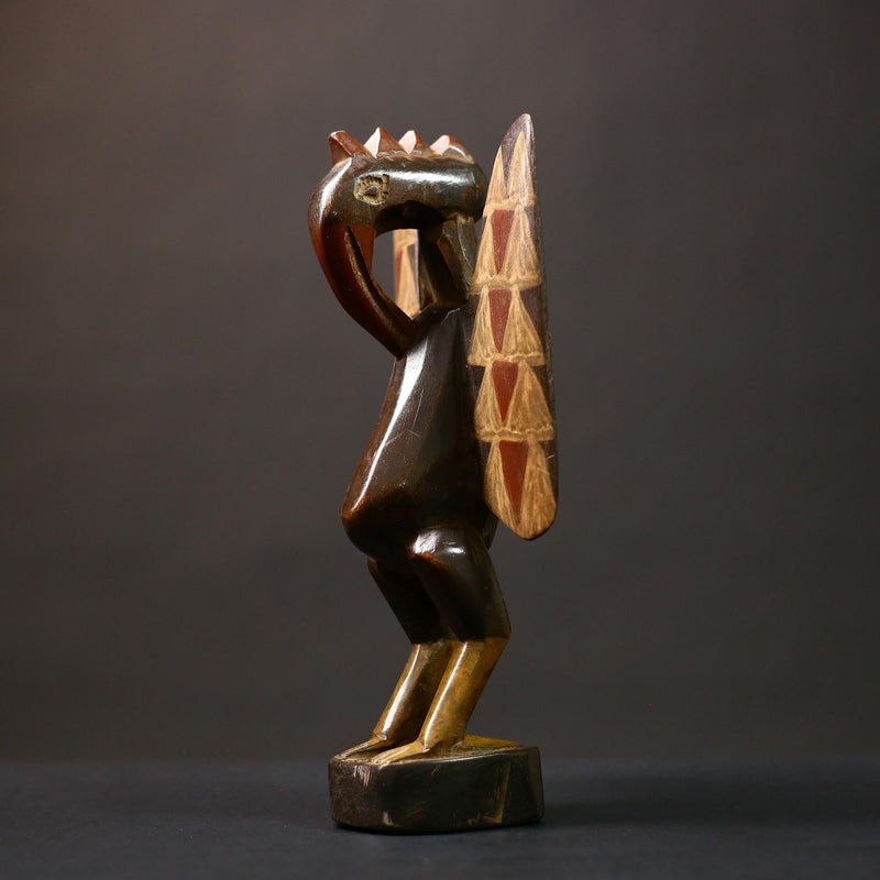 African Senufo Bird Statue | Handmade Carved Wood Figurine | Unique Prosperity Decor | Cultural Art for Home | Gift Idea -G4529