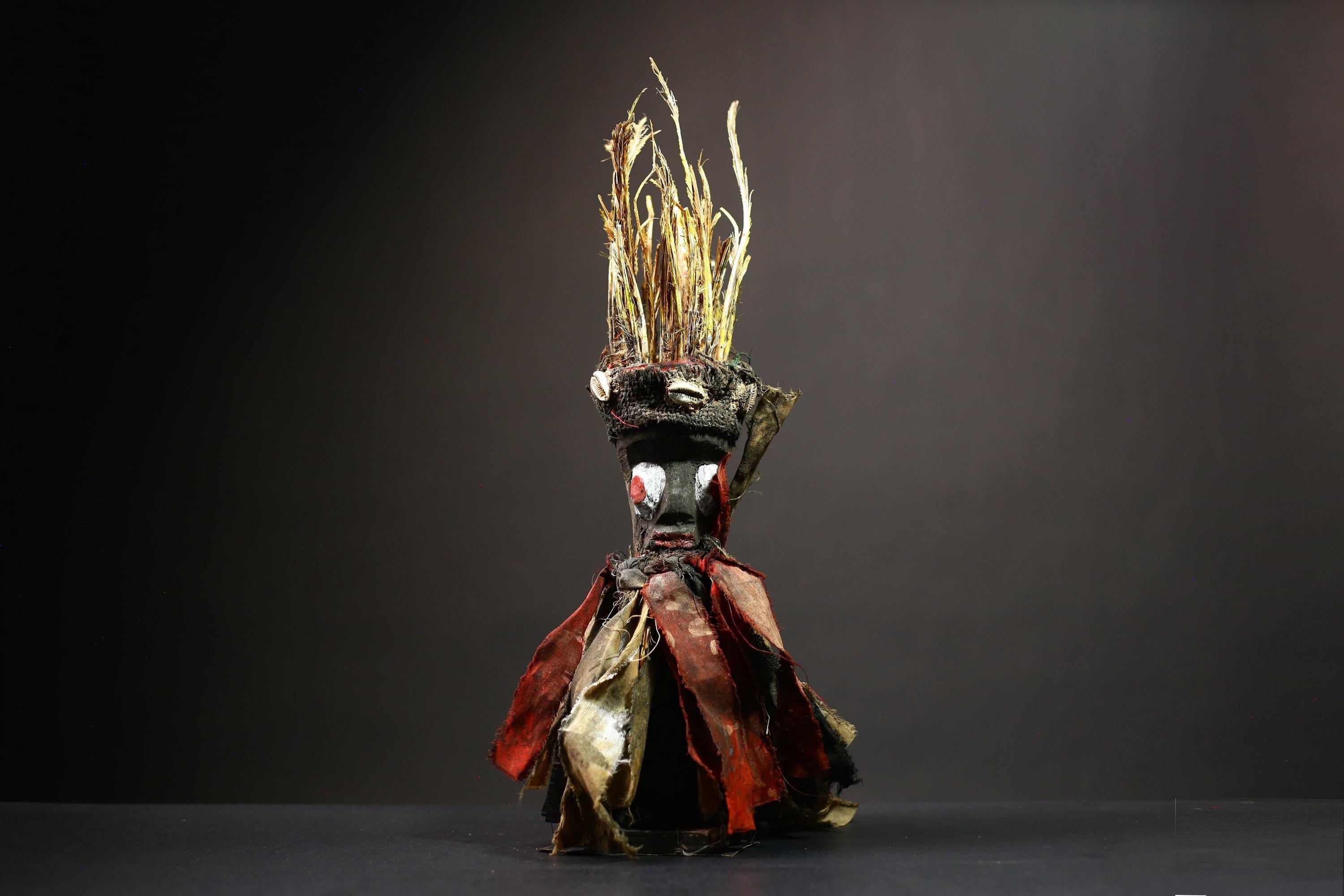 African Nkisi Nkondi Figure | Tribal Art from Kongo | Unique Power Statue Decor | Handcrafted Cultural Home Accent -G4527