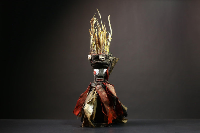 African Nkisi Nkondi Figure | Tribal Art from Kongo | Unique Power Statue Decor | Handcrafted Cultural Home Accent -G4527