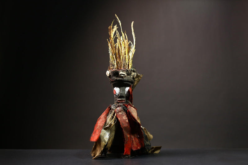 African Nkisi Nkondi Figure | Tribal Art from Kongo | Unique Power Statue Decor | Handcrafted Cultural Home Accent -G4527