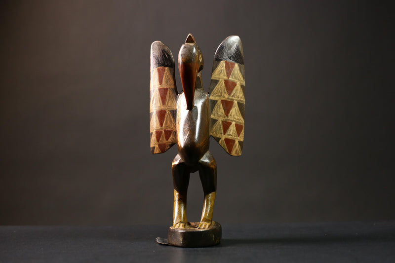 African Handcrafted Wood Bird Figurine Senufo Sculpture Unique Prosperity Decor | Ethnic Art | Home Decor | Gift Idea-G4545