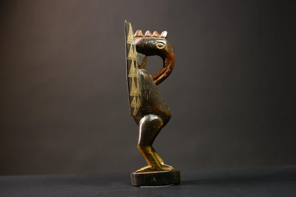 African Handcrafted Wood Bird Figurine Senufo Sculpture Unique Prosperity Decor | Ethnic Art | Home Decor | Gift Idea-G4544