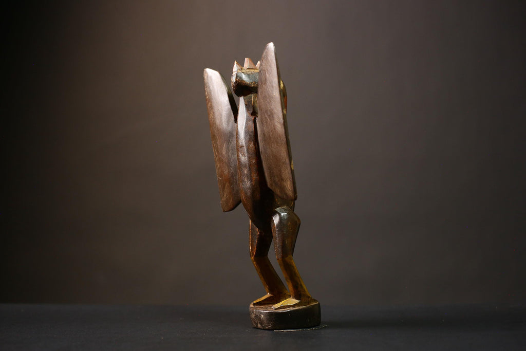 African Handmade Senufo Bird Figurine Carved Wood Unique Prosperity Statue | Ethnic Art | Home Decor | Gift Idea -G4543