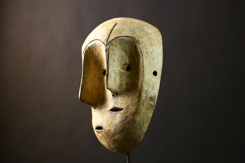 African Antique Puno Tribal Mask Authentic Wooden Wall Art Unique Ethnic Decor Sculpture-G4334