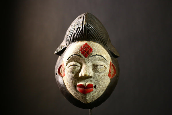 African Antique Puno Tribal Mask Authentic Handcrafted Wooden Wall Art Ethnic Decor-G4333