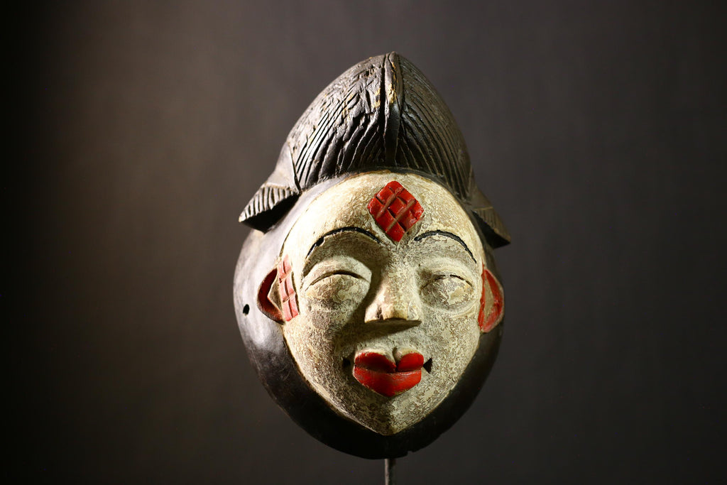 African Antique Puno Tribal Mask Authentic Handcrafted Wooden Wall Art Ethnic Decor-G4333