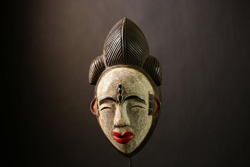 Authentic African Mask | Wall Art Decor | Old Puno Mask | Mukudji Society | Handmade Cultural Piece | Unique Gabon Sculpture-G4353