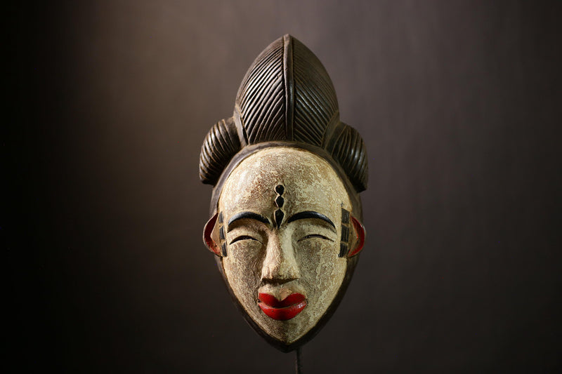 Authentic African Mask | Wall Art Decor | Old Puno Mask | Mukudji Society | Handmade Cultural Piece | Unique Gabon Sculpture-G4353