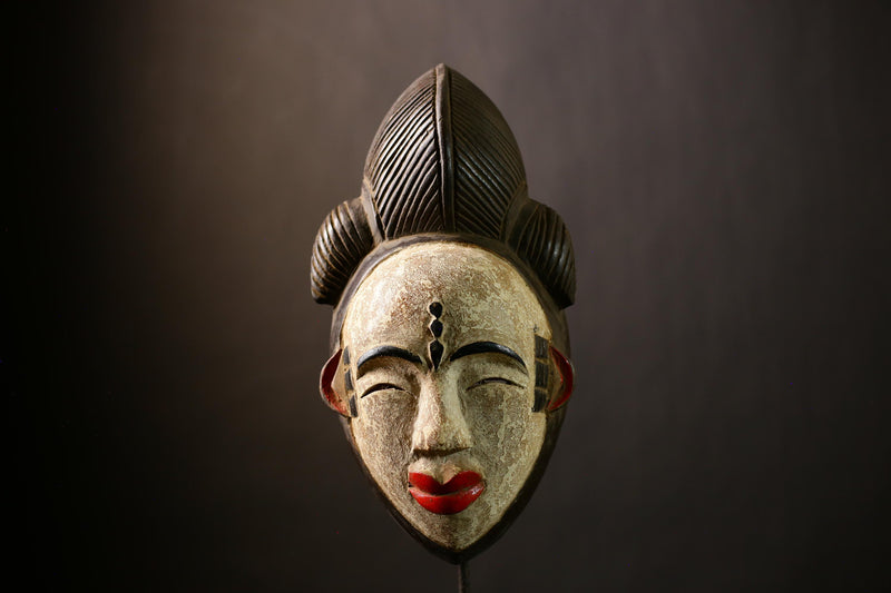 Authentic African Mask | Wall Art Decor | Old Puno Mask | Mukudji Society | Handmade Cultural Piece | Unique Gabon Sculpture-G4353