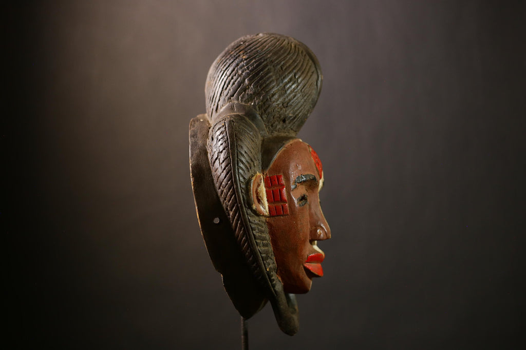 African Mask Wall Art | Old Puno Mask | Okuyi Mukudji Society | Gabon Decor | Unique African Decor | Ethnic Home Wall Art-G4351