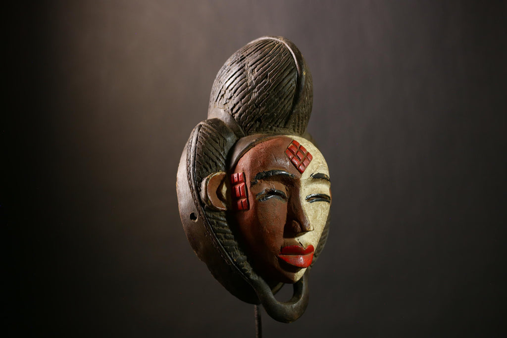 African Mask Wall Art | Old Puno Mask | Okuyi Mukudji Society | Gabon Decor | Unique African Decor | Ethnic Home Wall Art-G4351