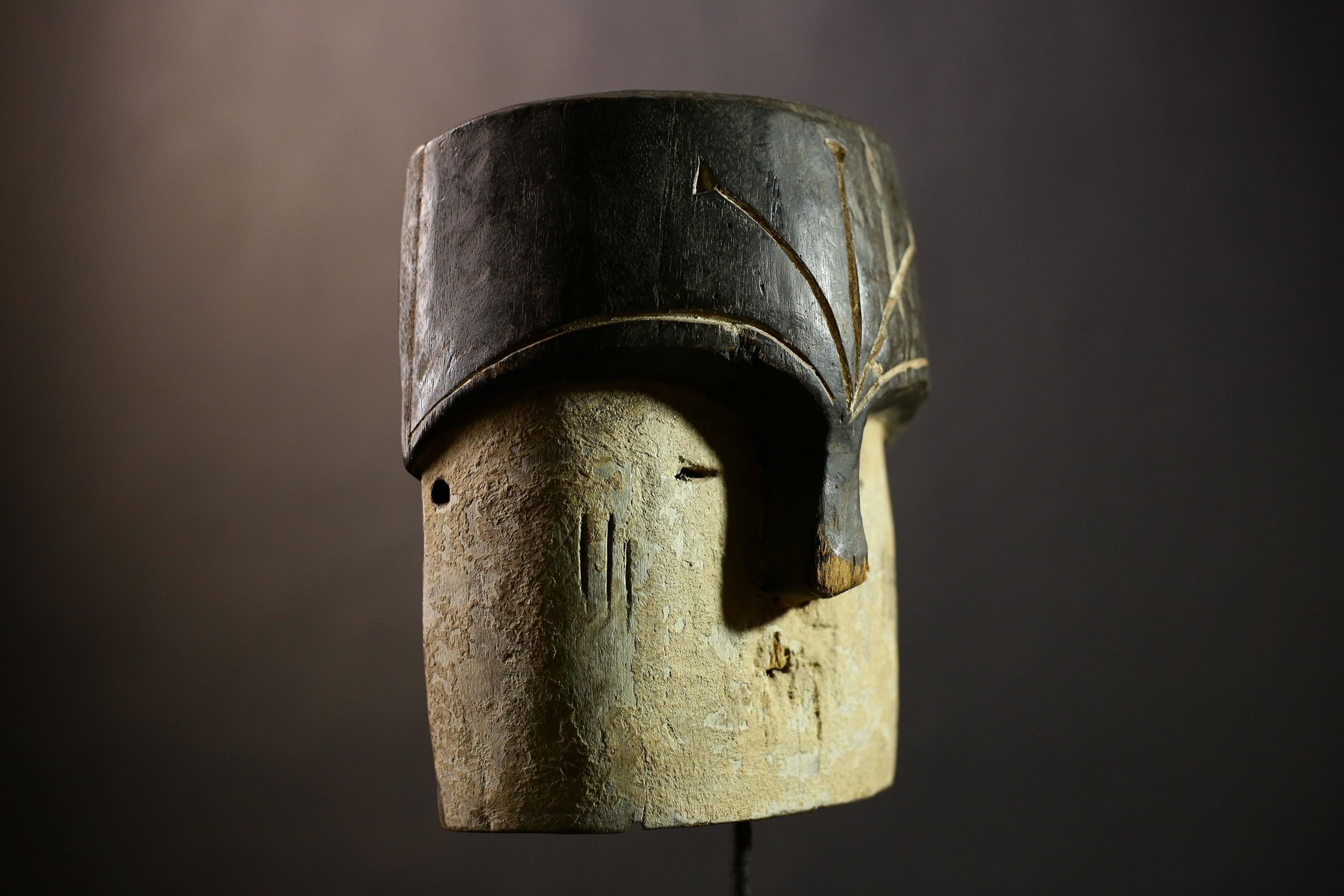 African Tribal Mask | Vintage Lega Mask | Wooden Wall Hanging | Handcrafted Face Art | Unique Ethnic Decor | Authentic Art Piece-G4348