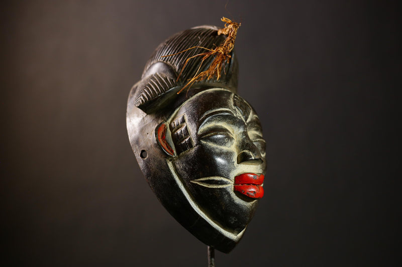 Unique African Punu Ceremonial Mask | Handcrafted Wooden Wall Art | Gabonese Decor | Ethnic Mask | Tribal Home Accent -G4369