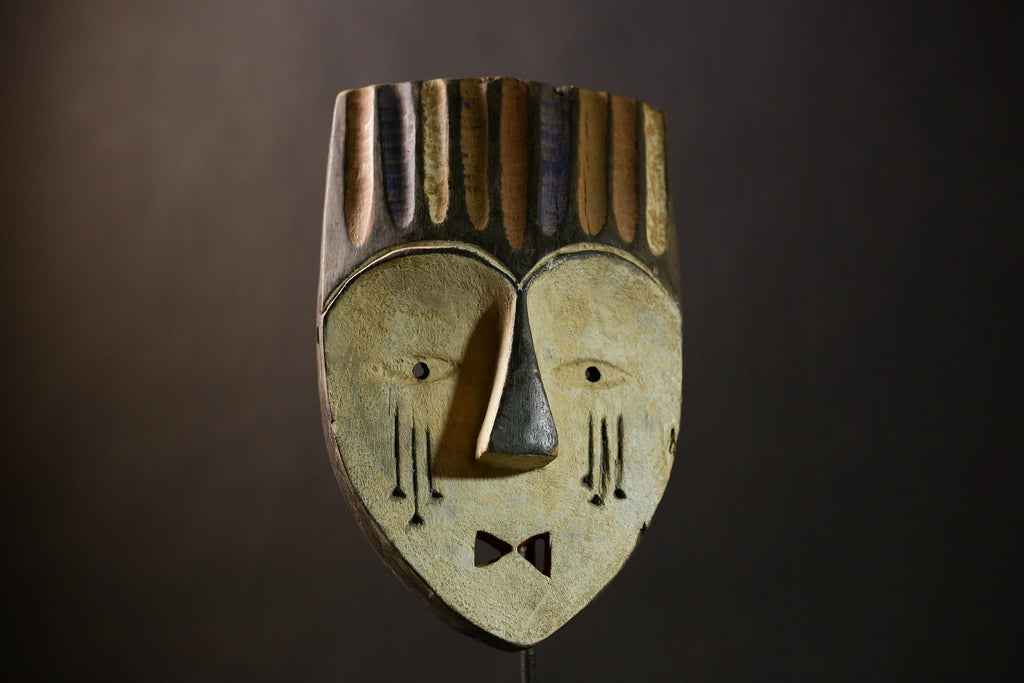 Authentic African Lega Bwami Mask | Unique Wall Art Decor | Handcrafted Congo Mask | Ethnic Home Decor | Cultural Wall Hanging-G4364